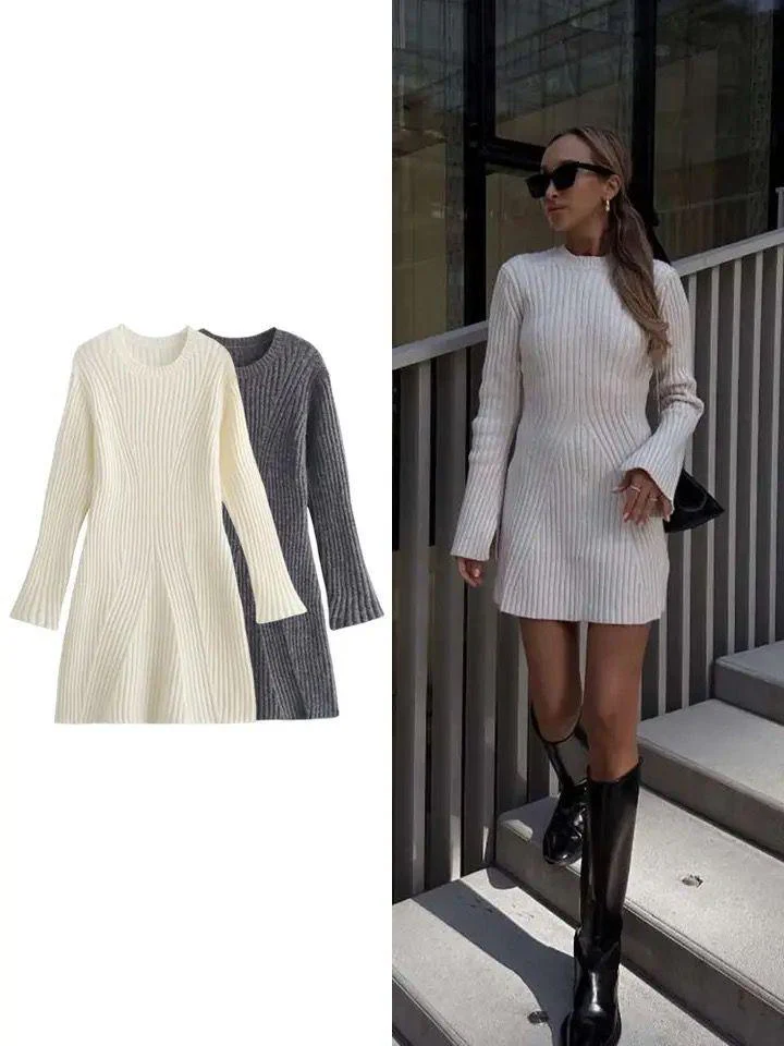 Nina Woolen Short Knit Dress - Image 4