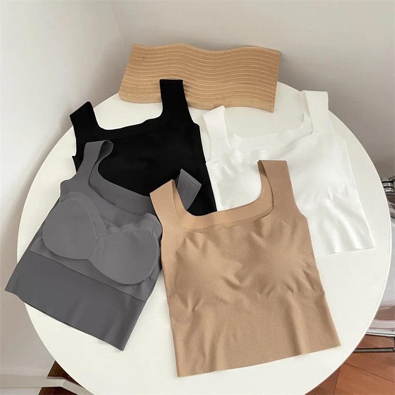 Nino Tank Tops with Inbuilt Bra in Brown - Image 9