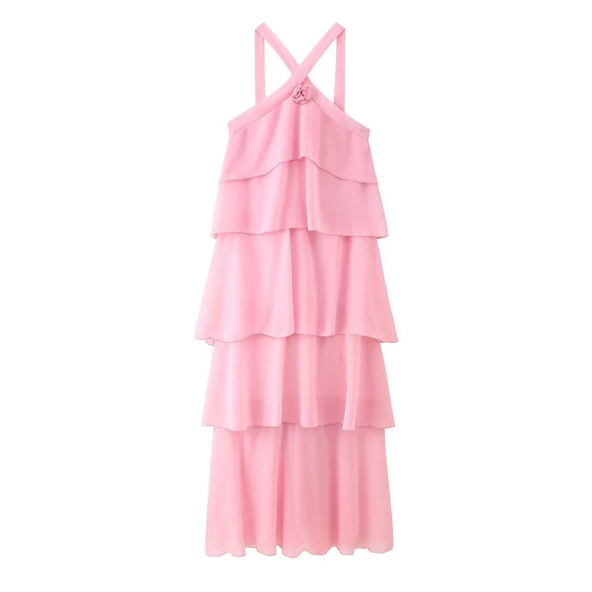 Nitsy Ruffled Maxi Dress In Pink - Image 7