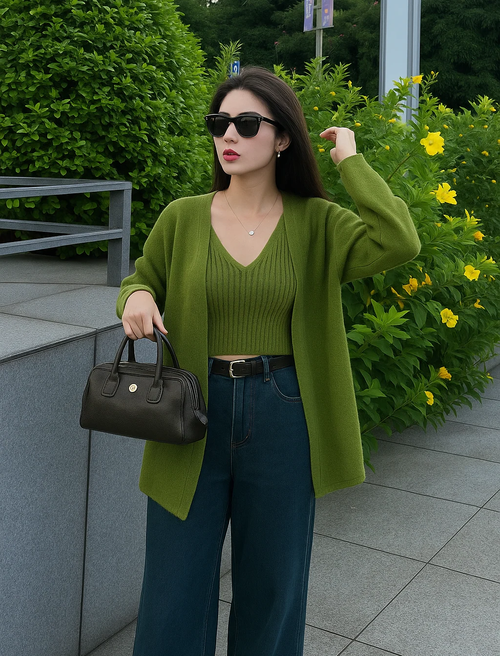 Nixie Statement Woolen Tops with Cape Style Sweater - Image 18