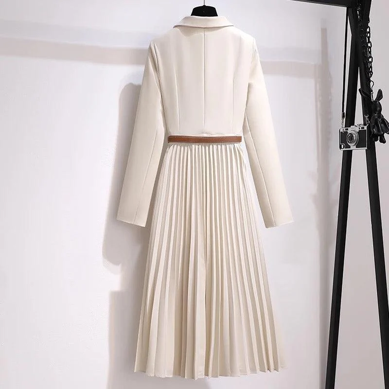 Nova Elegant Pleated Blazer Dress - Image 4