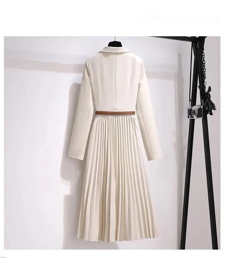 Nova Elegant Pleated Blazer Dress - Image 6