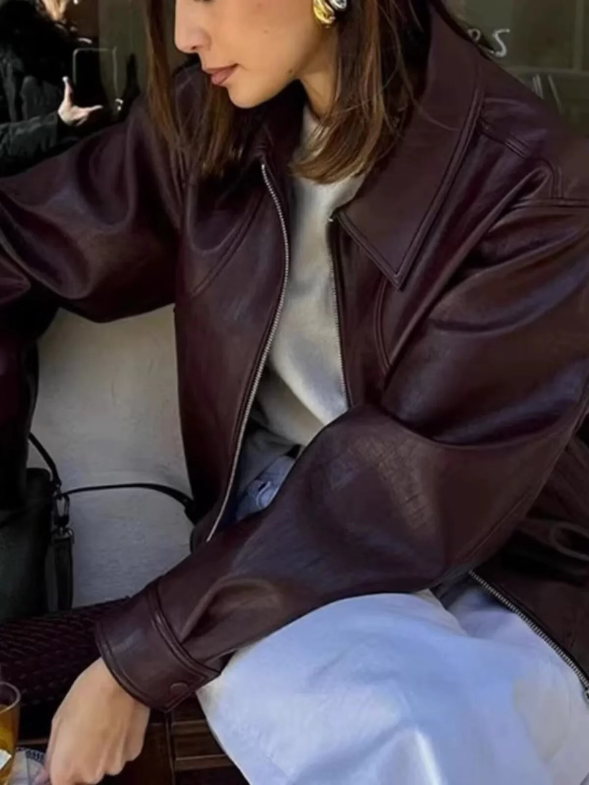 Oksana Premium Leather Jacket - Image 3