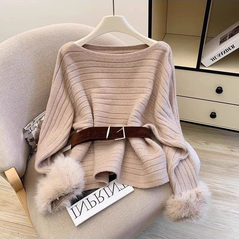 Olatz Fur Sweater With Belt - Image 2