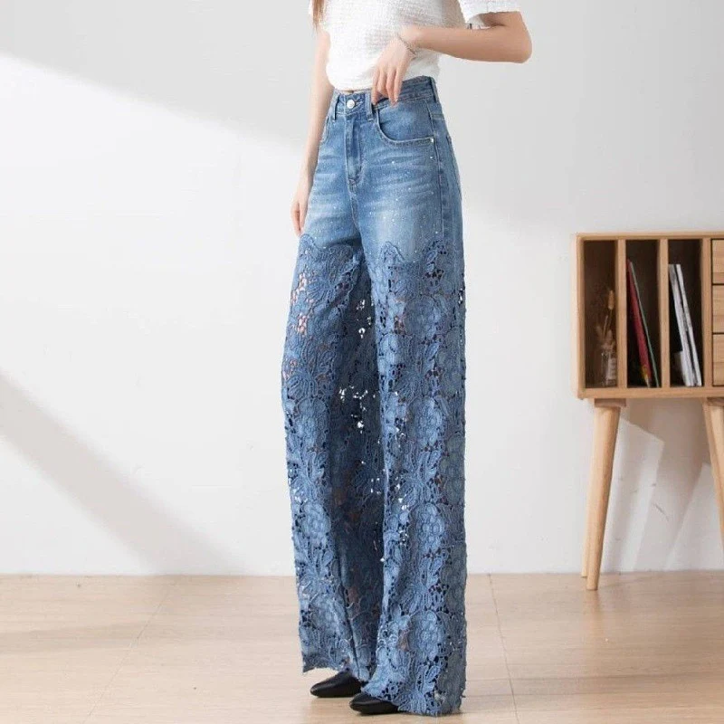 Orsola Floral Cutout Denim Jeans - Image 3