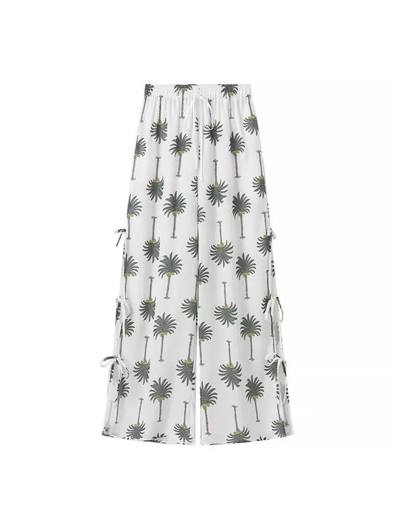 Palm Statement Summer Coord Set In White - Image 8