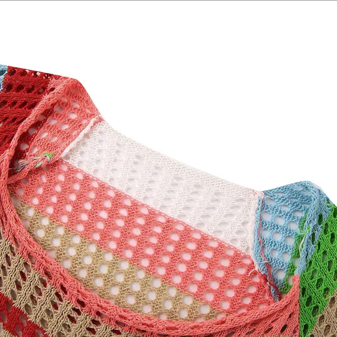 Pamela Crochet Holiday Soft Dress In Multicolor - Image 3