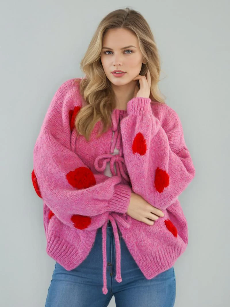 Paola Heart Oversized Cardigan - Image 2