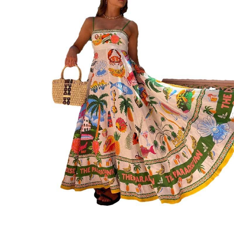 Paradise Printed Summer Dress In Multicolor - Image 5