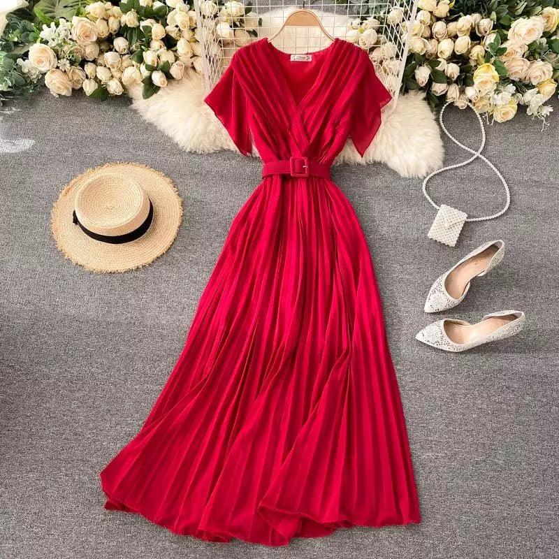 Parota Statement Dress In Red - Image 2