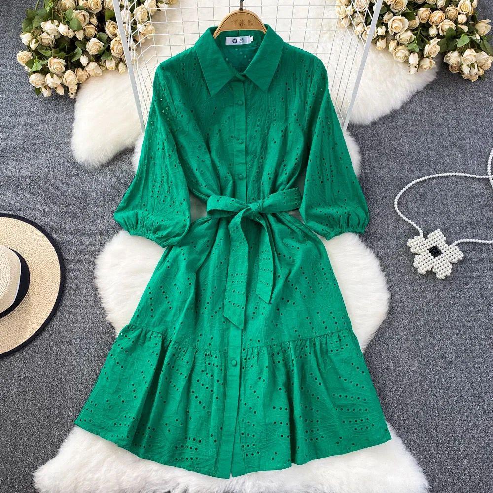 Paula Cotton Eyelet Midi Dress - Image 3