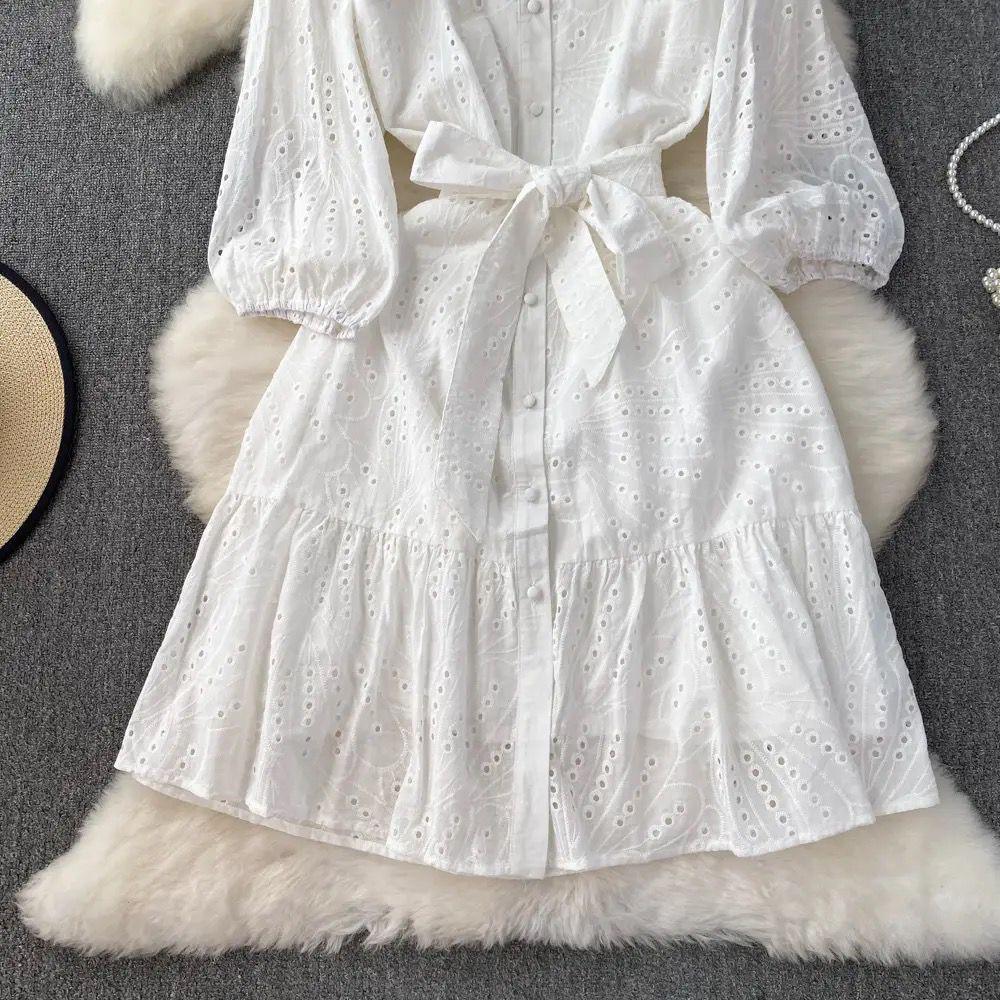 Paula Cotton Eyelet Midi Dress - Image 8
