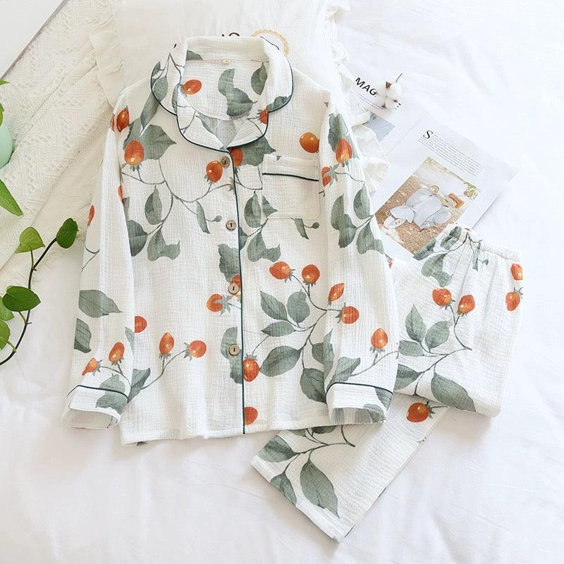 Peaches Cotton Crepe Nightsuit In White - Image 3