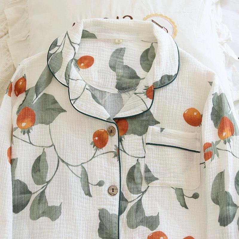 Peaches Cotton Crepe Nightsuit In White - Image 4