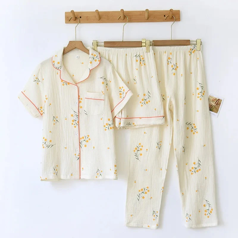 Perry Cotton Nightsuit-Set Of 3 In Beige - Image 7