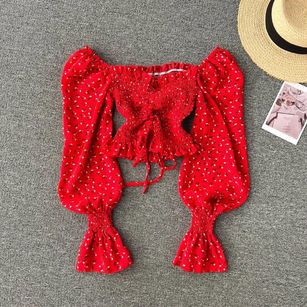 Philly Drawstring Lantern Sleeve Crop Top - Image 3