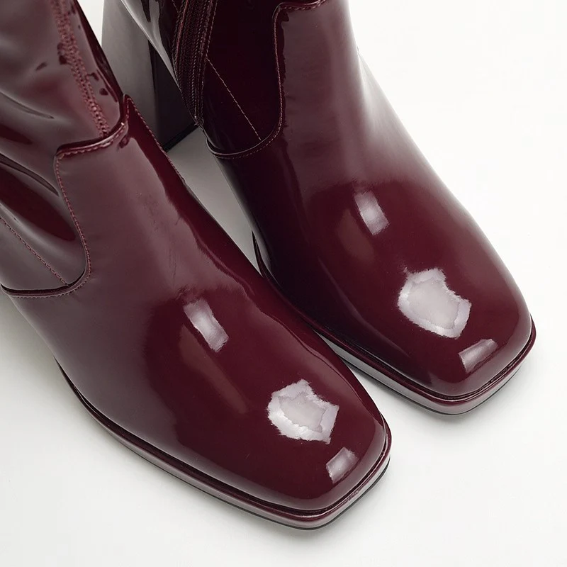 Piera Knee High Block Leather Boots - Image 2