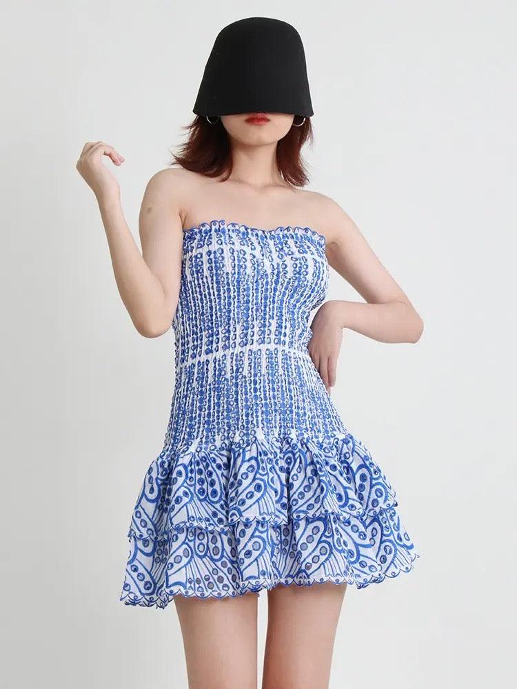 Praiano Luxe Summer Dress in Blue - Image 4