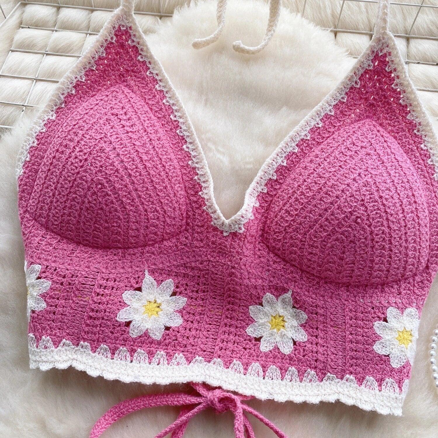 Prerto Summer Tops with Inbuilt Bra In Pink - Image 2