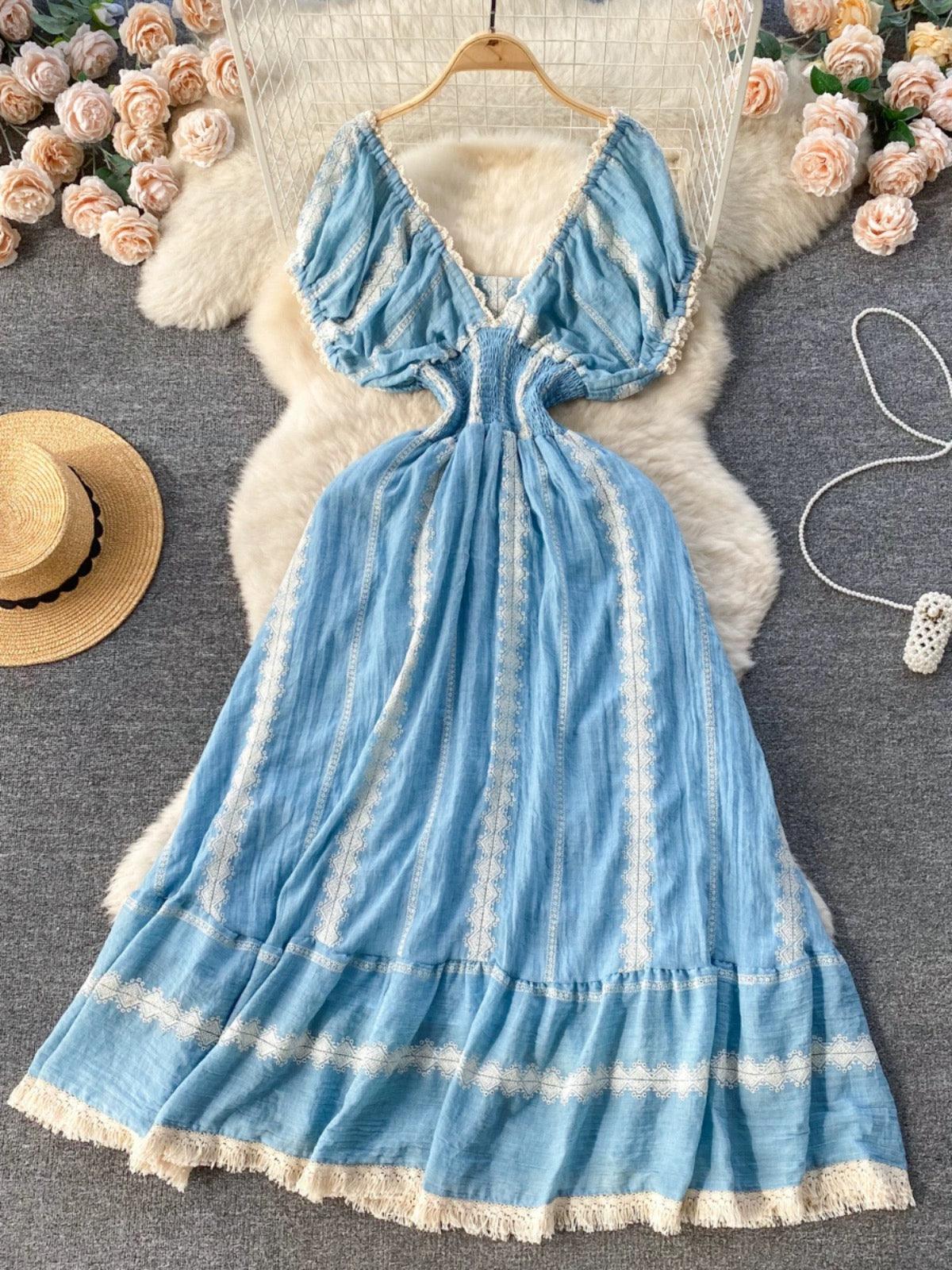 Raven Summer Maxi Dress in blue - Image 6