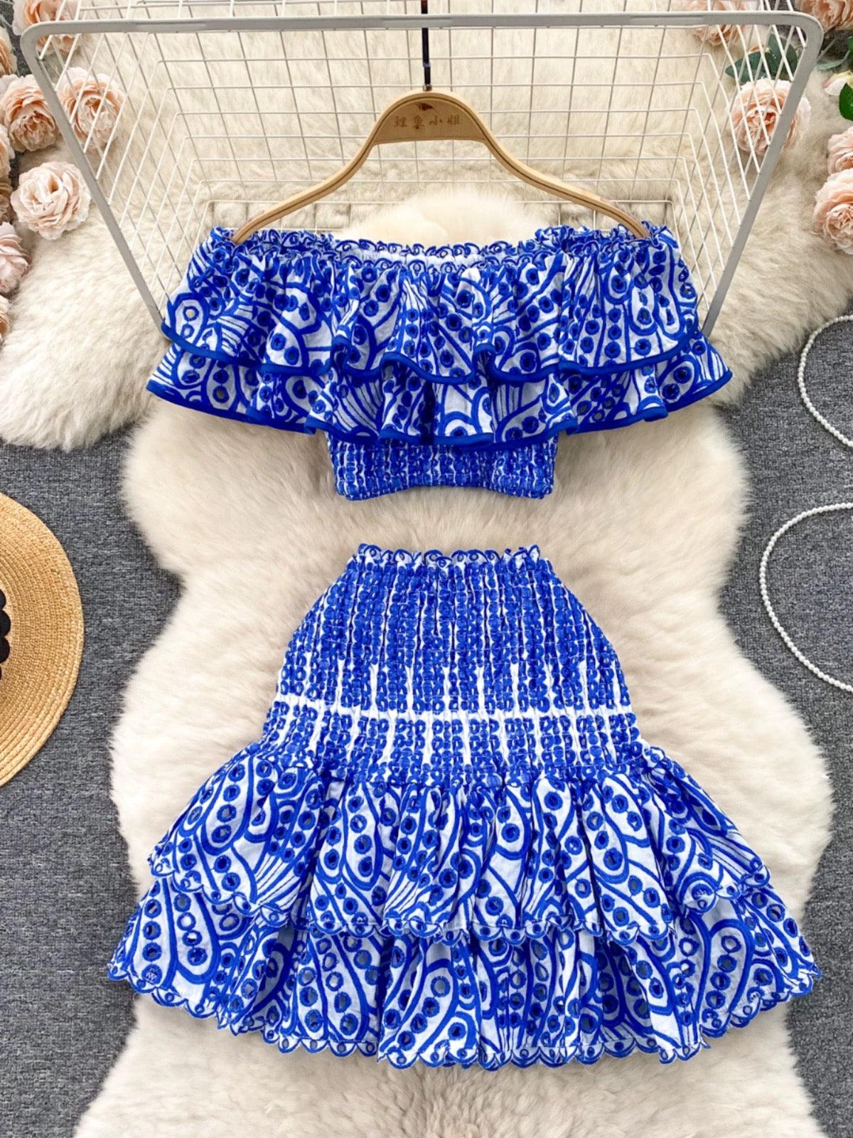 Rhodes Luxe Co-ord Set In Blue - Image 3