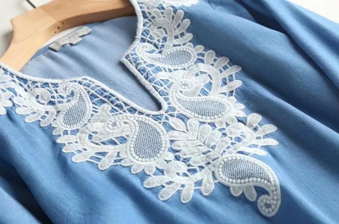 Riba Statement Summer Dress In Blue - Image 3