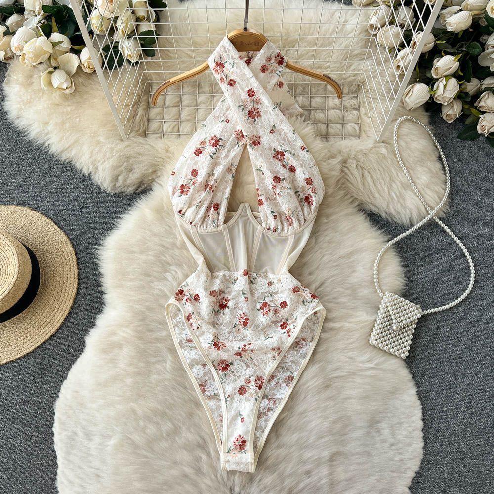 Rivka Lace Corset Bodysuit In White - Image 3