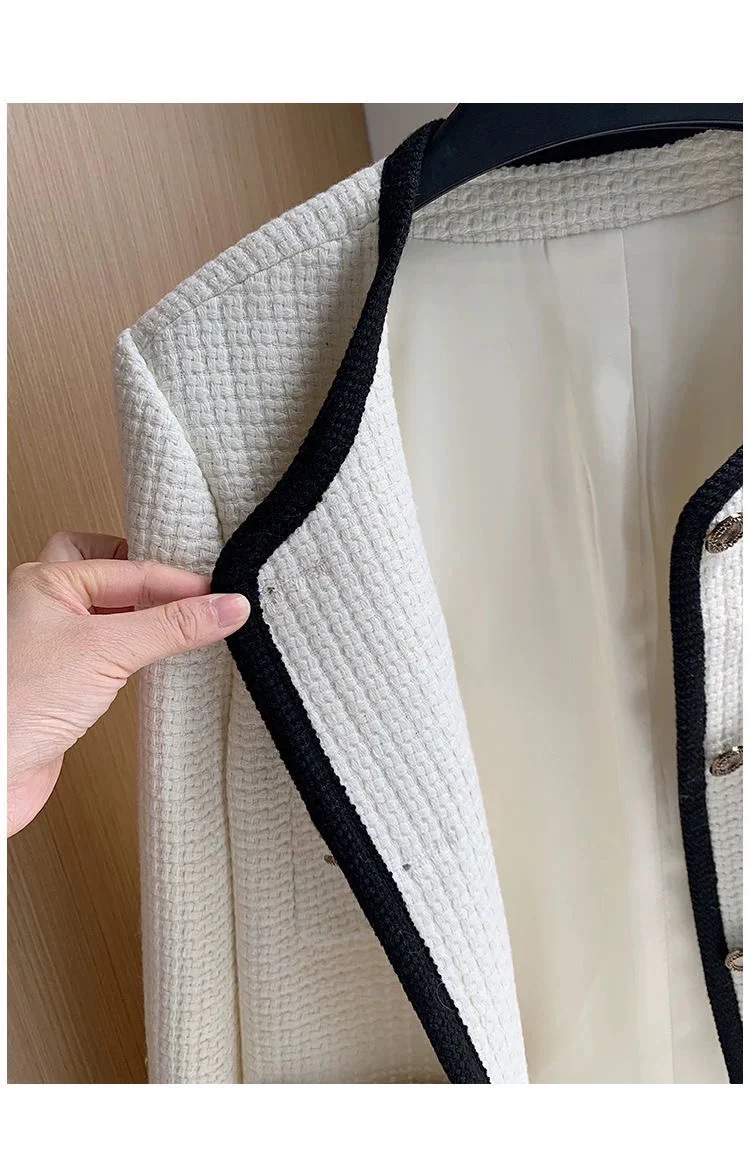 Riyo Statement Woolen Tweed Cardigan - Image 4