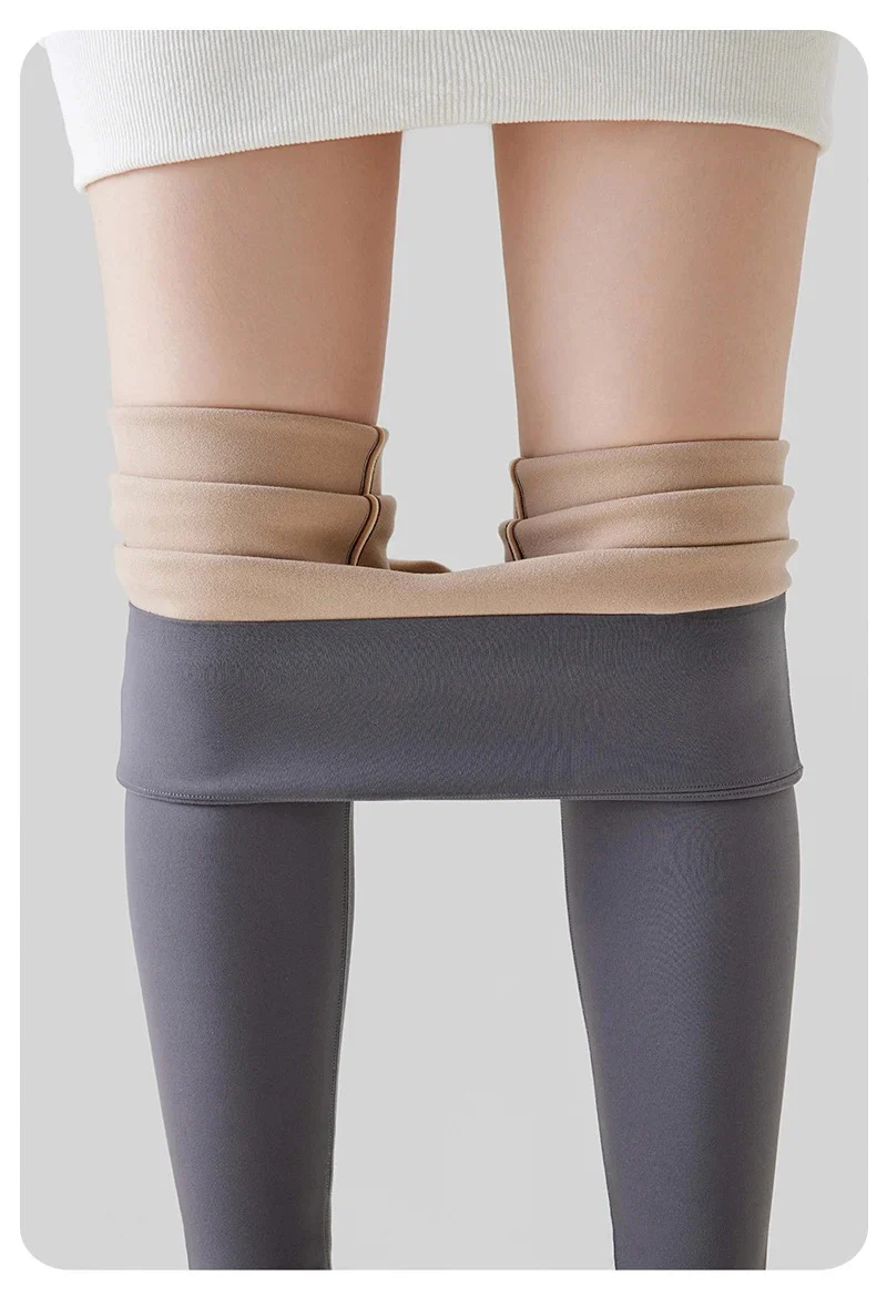 Rosa Slimming Premium Fleece Leggings In Grey - Image 4