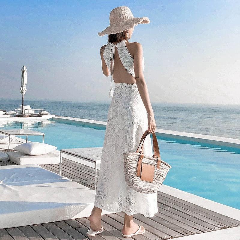 Rubecca Slit Maxi Dress in White - Image 3