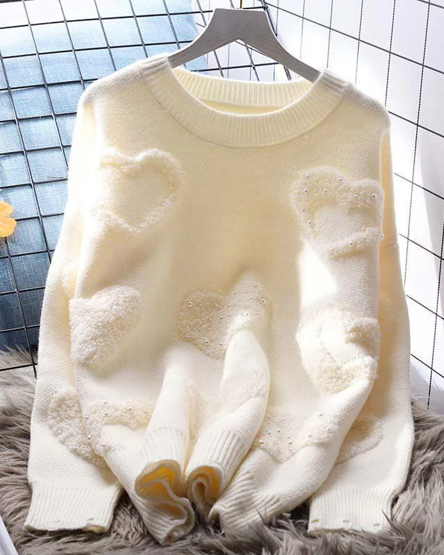 Ruben Heart Pearl Woolen Sweater - Image 2