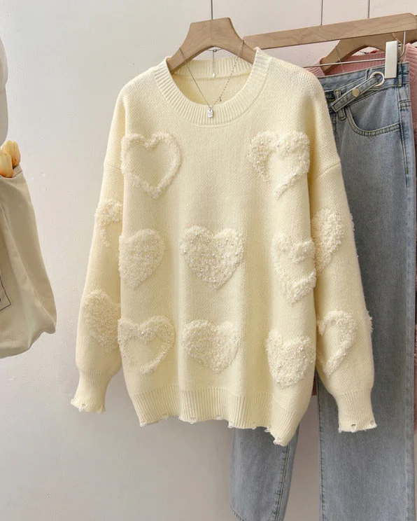 Ruben Heart Pearl Woolen Sweater - Image 3