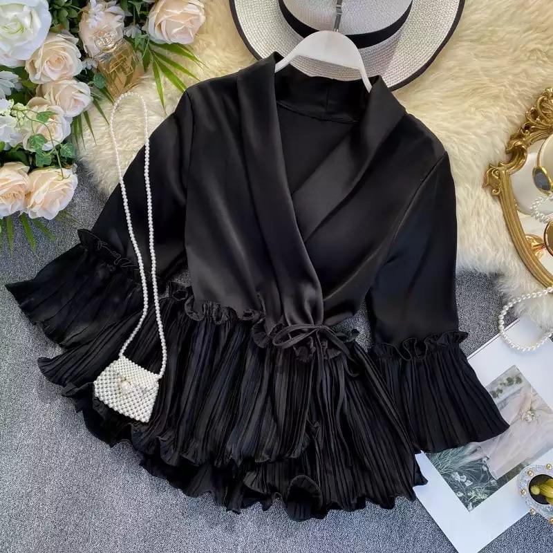 Ruffled Satin Blouse - Image 3