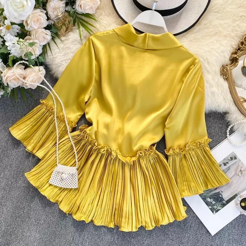Ruffled Satin Blouse - Image 4