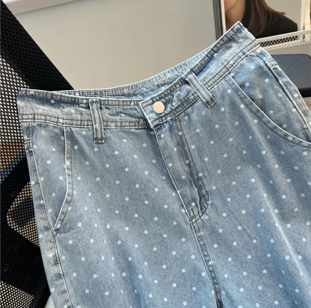 Rumi Statement Denim Jeans In Light Blue - Image 4