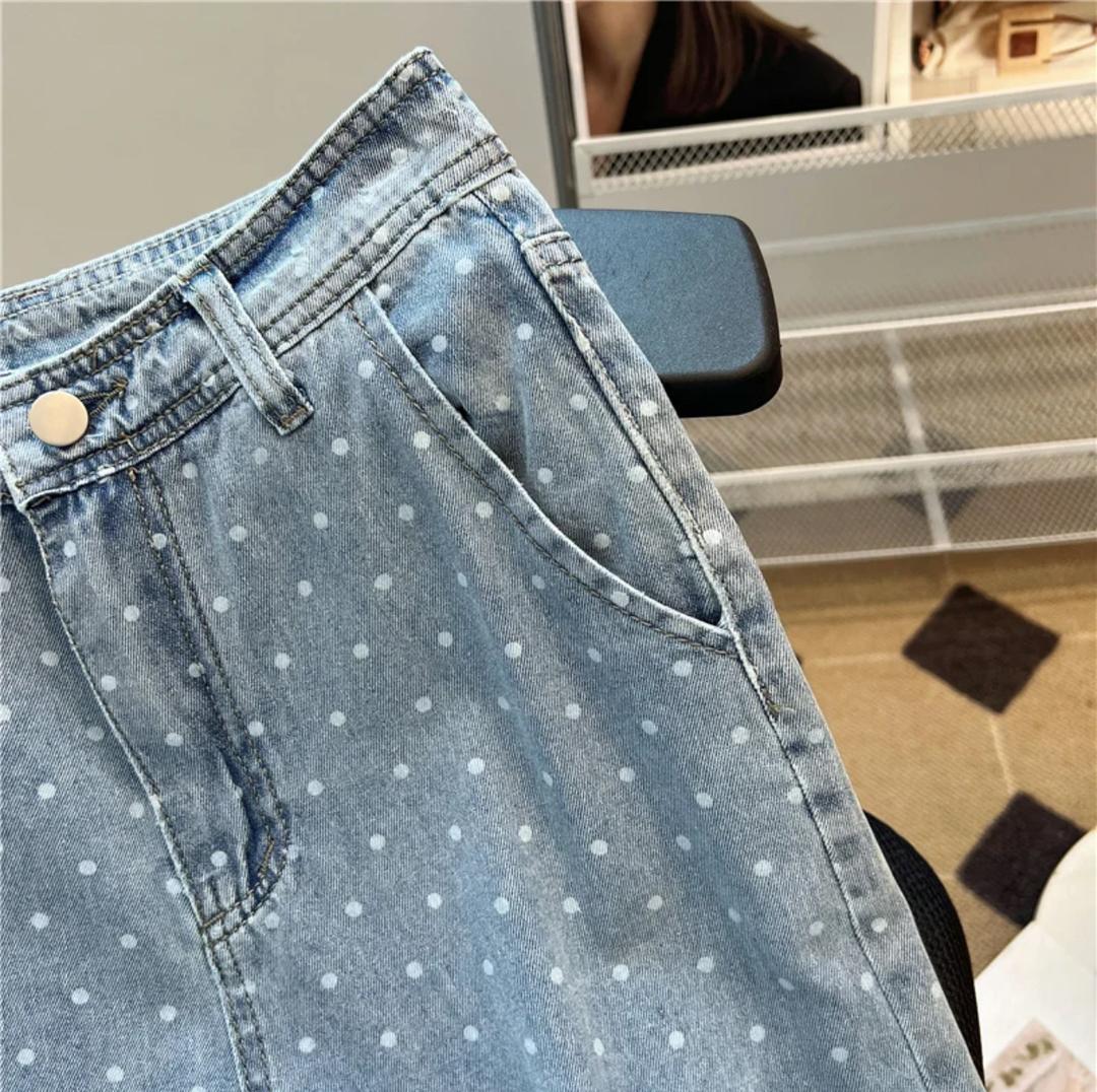 Rumi Statement Denim Jeans In Light Blue - Image 6