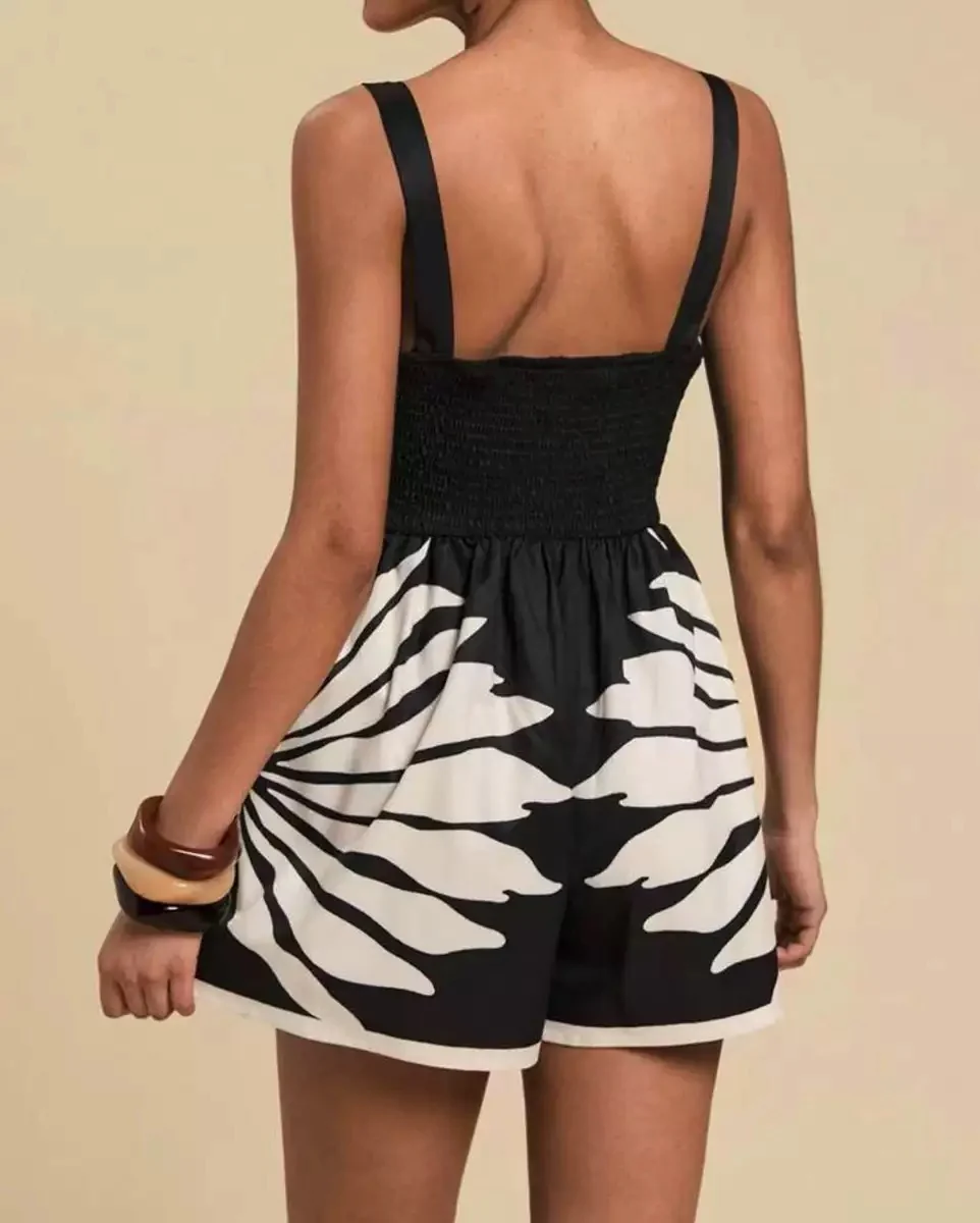Sabella Cut-Out Romper In Black - Image 3