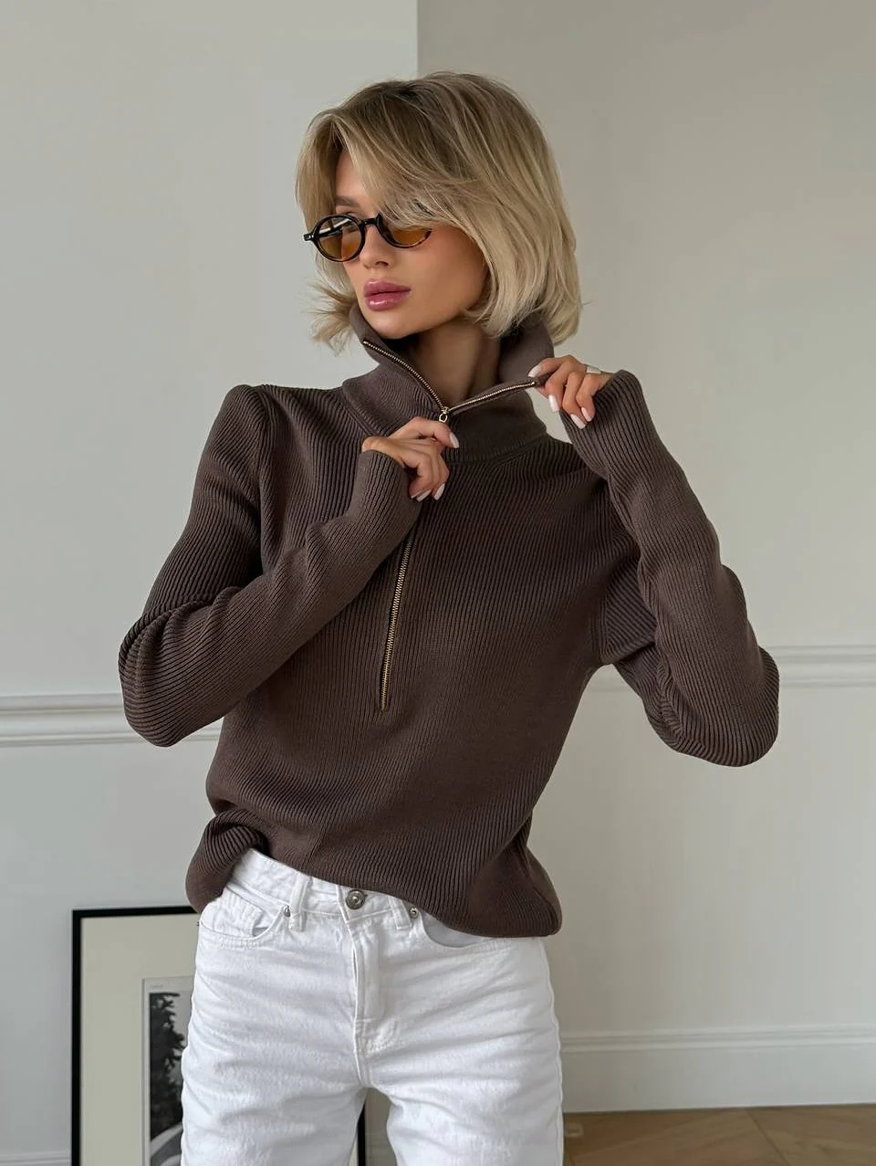 Sabrina Woolen Zipper Pullover - Image 3