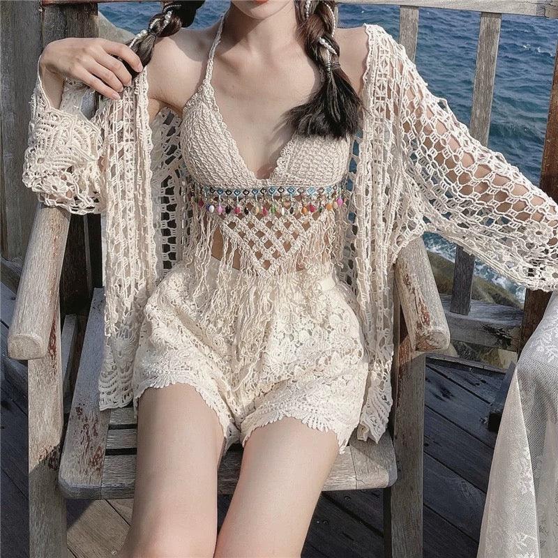 Sally 3 Piece Coord Set In Beige - Image 4