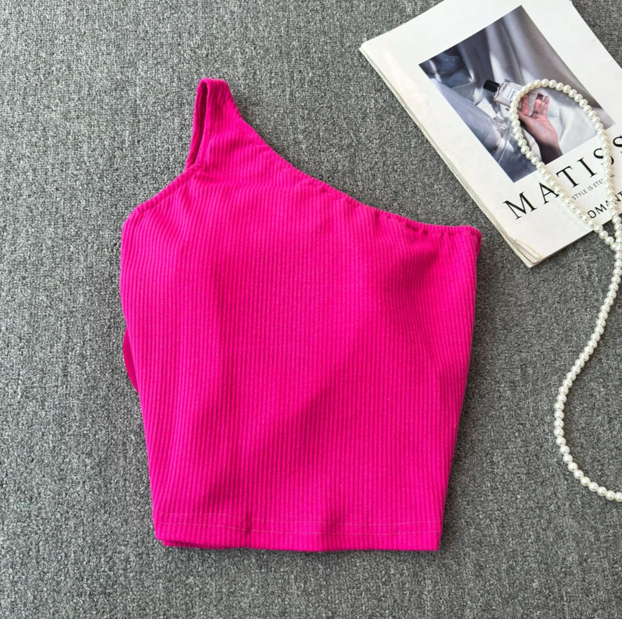 Saly Rosette Oneshoulder Top In Neon - Image 3
