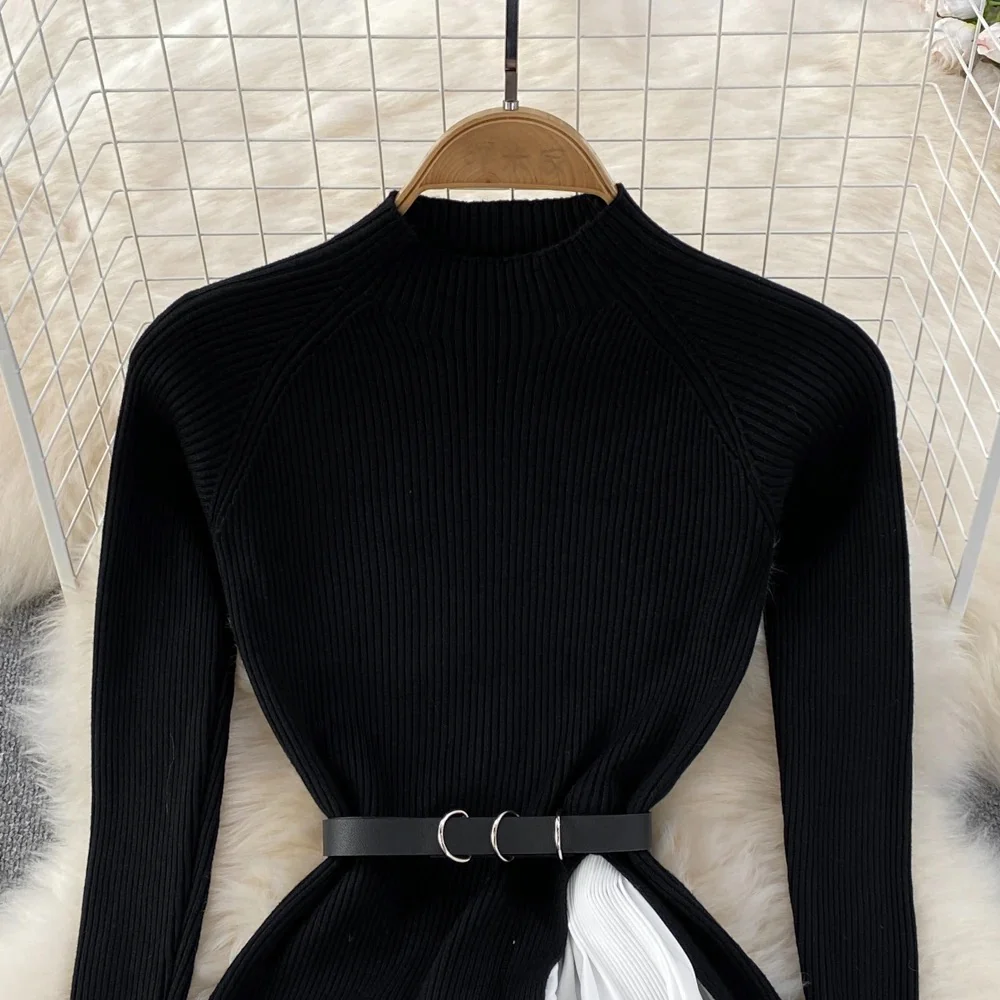 Sasha Pleated Woolen Dress - Image 2
