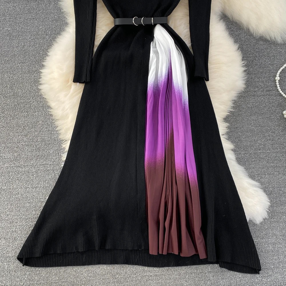 Sasha Pleated Woolen Dress - Image 3