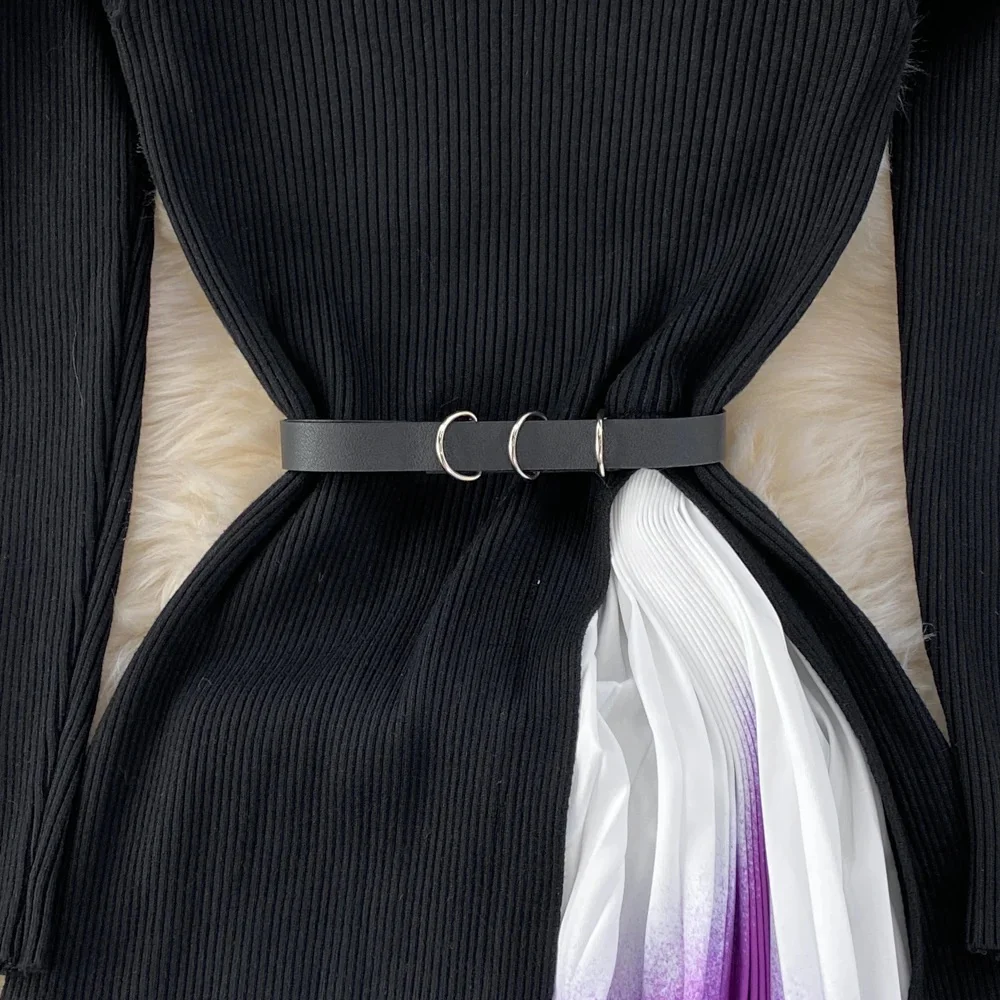 Sasha Pleated Woolen Dress - Image 5