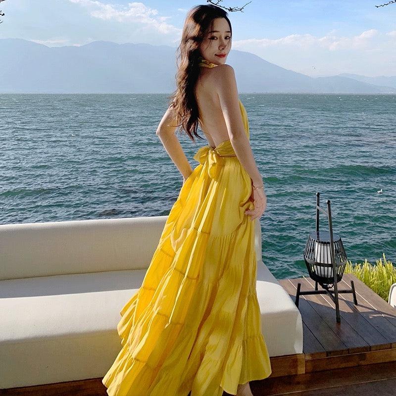 Saz Summer Maxi Dress in Yellow - Image 3
