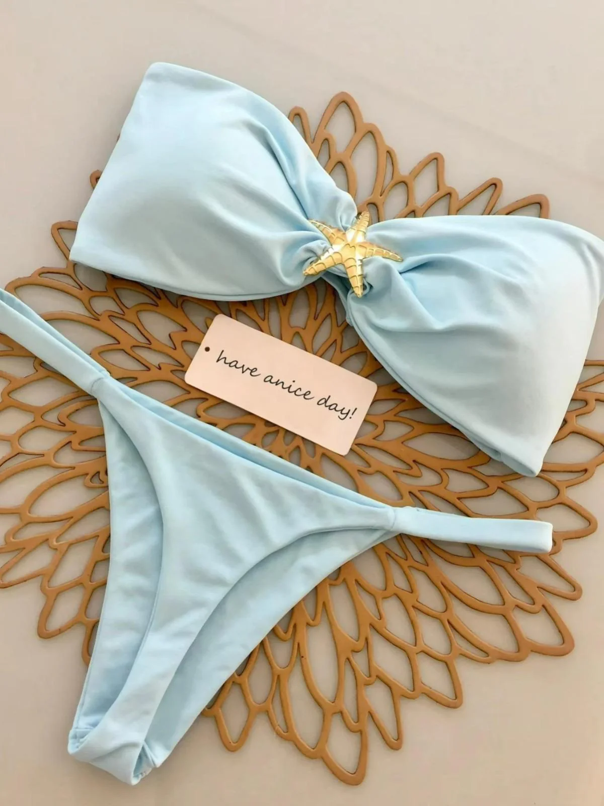 Sea Summer Bikini In Light Blue - Image 3
