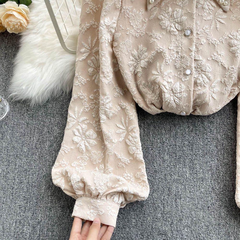 Sebia Embroidered Blouse In Beige - Image 5