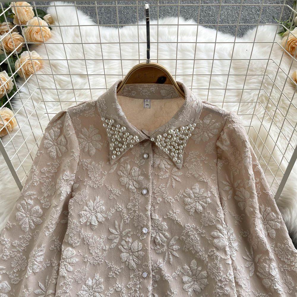 Sebia Embroidered Blouse In Beige - Image 4