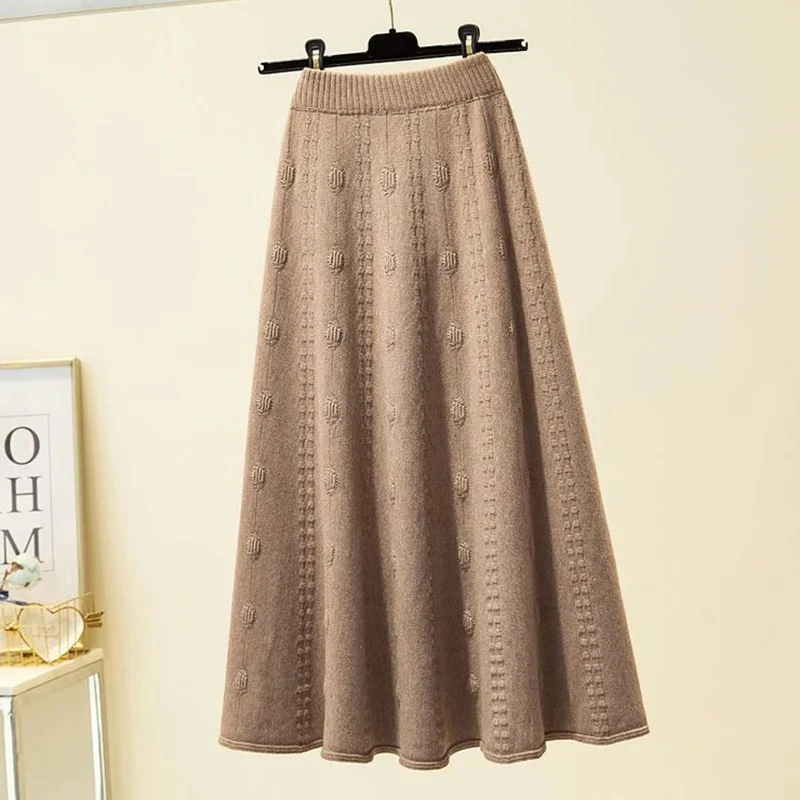 Semeah Statement Woolen Pleated Skirt - Image 2
