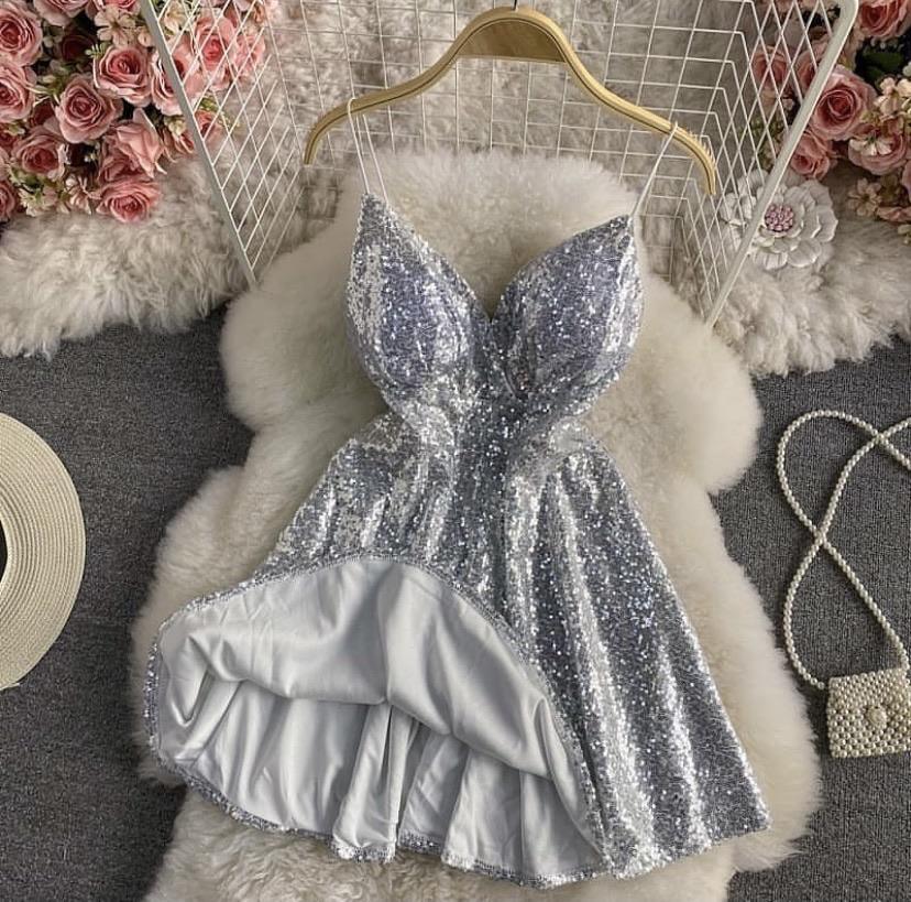 Serena Sequined Skater Dress - Image 3