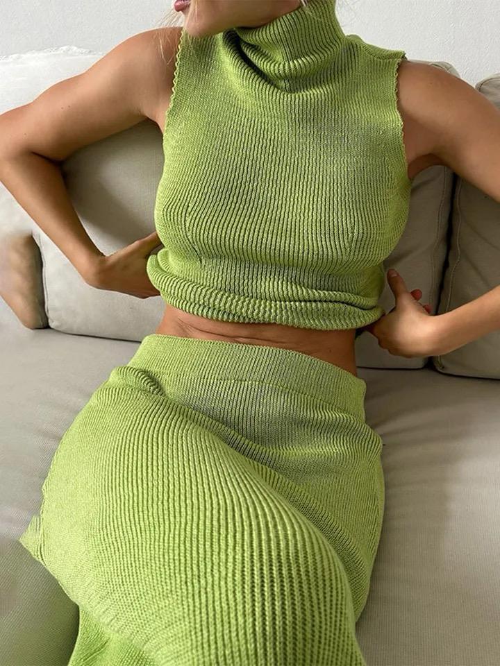 Seri Luxe Soft Knit Coord Set In Green - Image 3